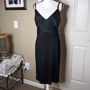 New Tadashi Shoji Black Backless Satin Bustier Like Sheath Cocktail Dress Sz. 12